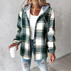 Out-Shine | Plaid Long Sleeve Hoodie Buttons Jacket