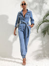 Out-Shine | Jumpsuit with Patch Pocket and Denim Belt