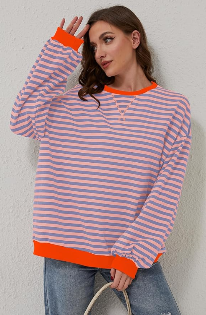 Out-Shine | Women's Striped Oversized Sweatercomfy