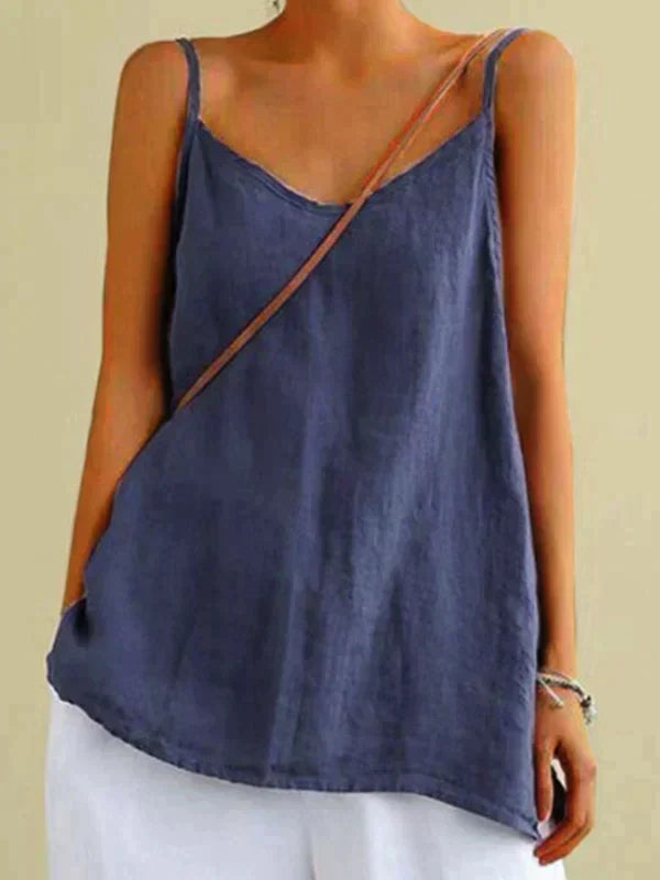Out-Shine | Casual Summer Linen Sleeveless Blouse For Women
