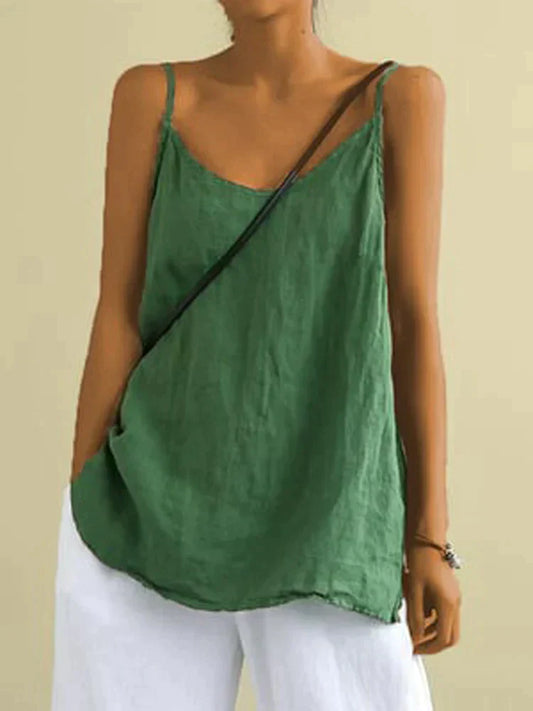 Out-Shine | Casual Summer Linen Sleeveless Blouse For Women