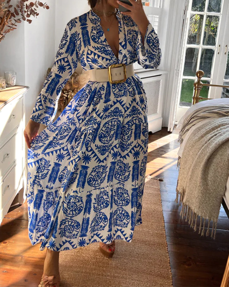 Out-Shine | Long Blue Women's Dress Elegance For Everyday Life & Occasions