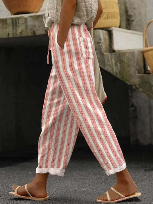 Out-Shine | European And American Women'Scasual Striped Trousers