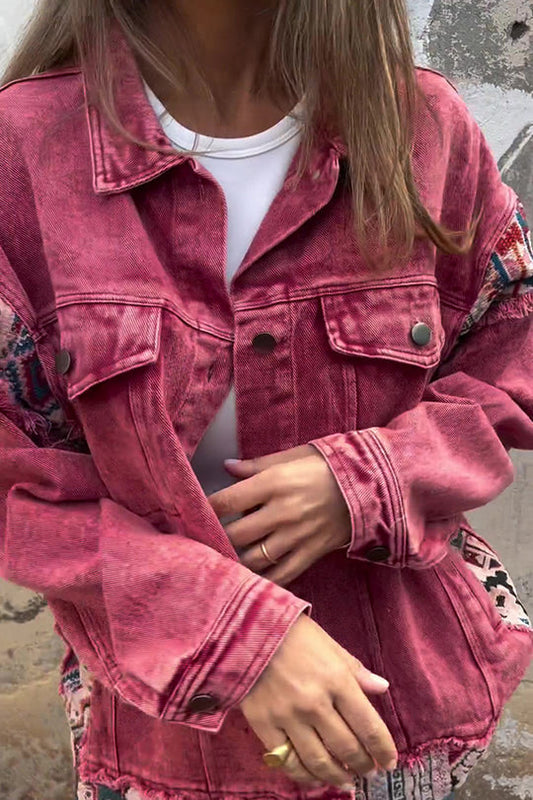 Out-Shine | Patchwork Loose Pocket Denim Jacket