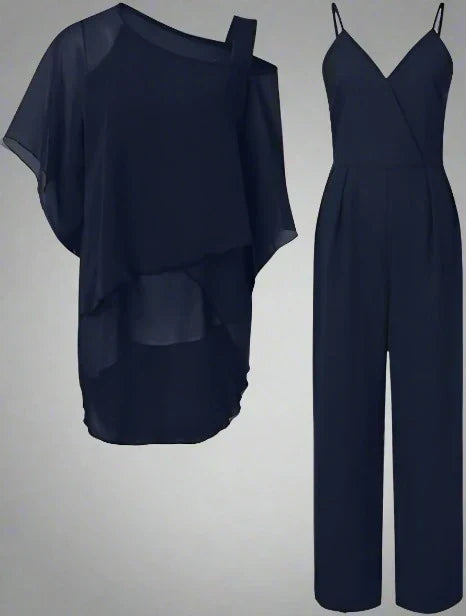 Out-Shine | Shoulderless Chiffon Set For Women