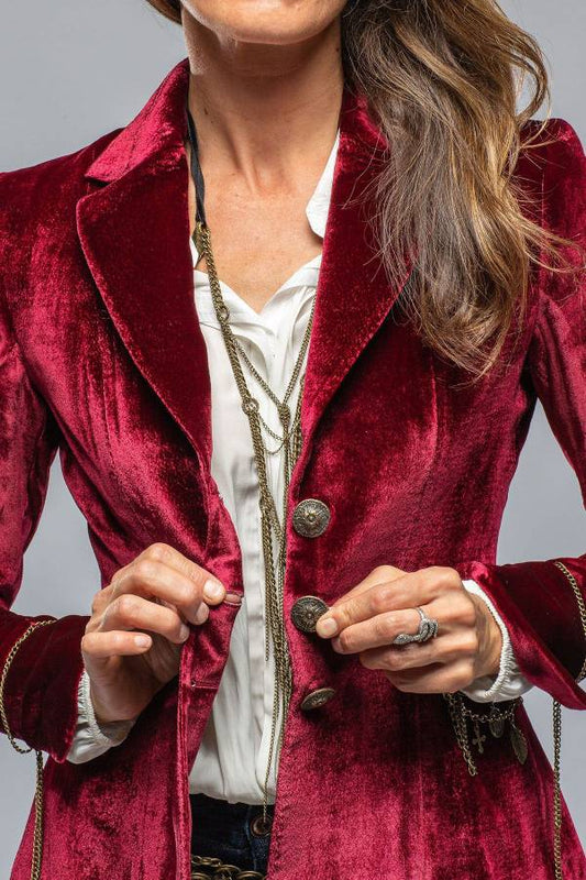Out-Shine | Gold Velvet Long Sleeve Pocket Blazer