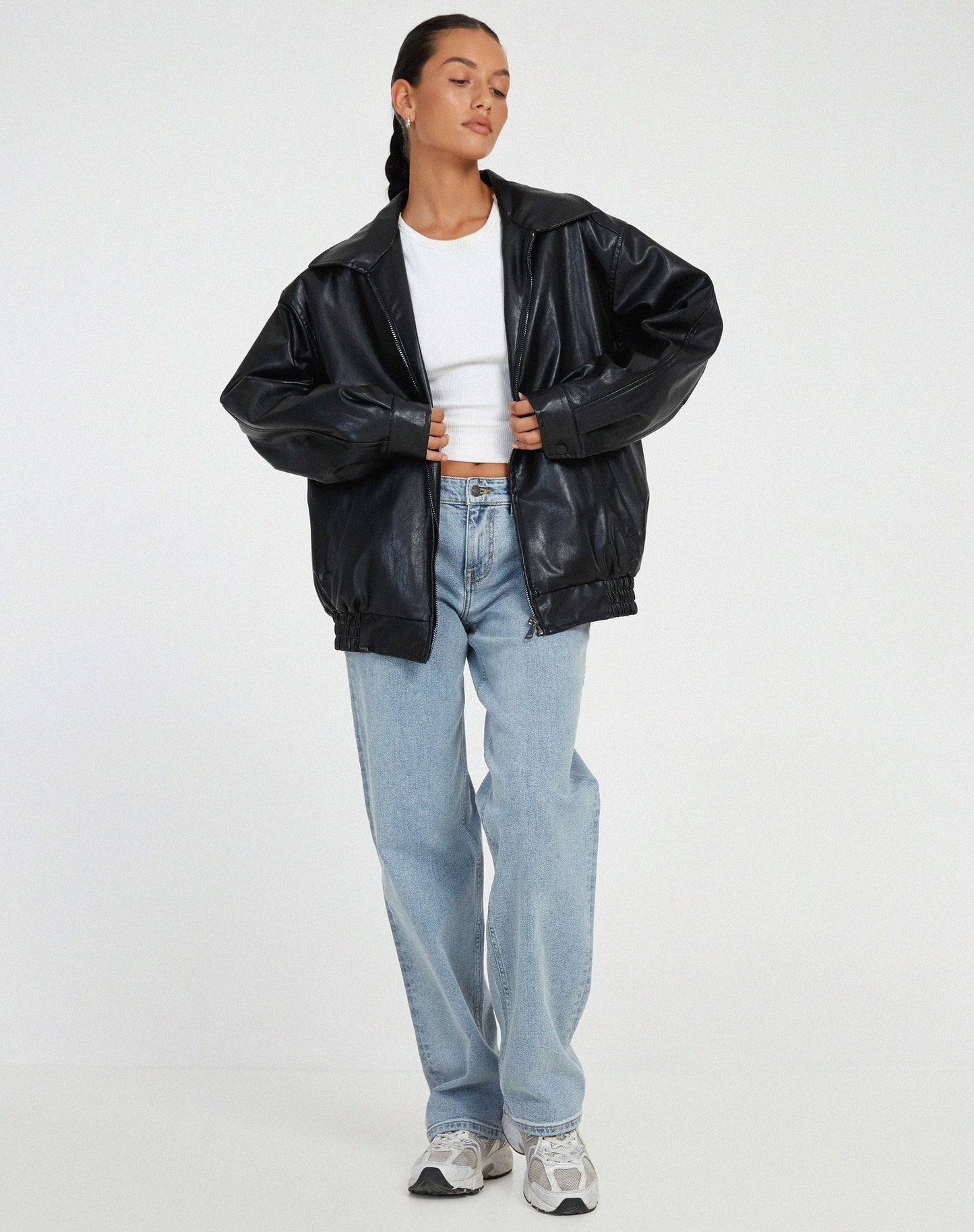 Out-Shine | Oversized leather jacket