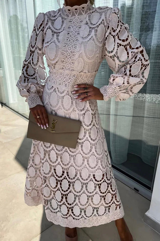 Deslumbra | Vestido midi romántico y elegante