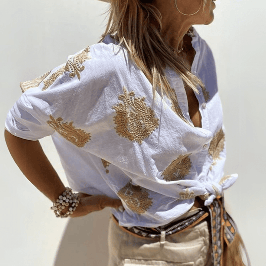 Brilla con luz propia | Blusa informal de verano para mujer Mischa. Ajuste perfecto y transpirable.