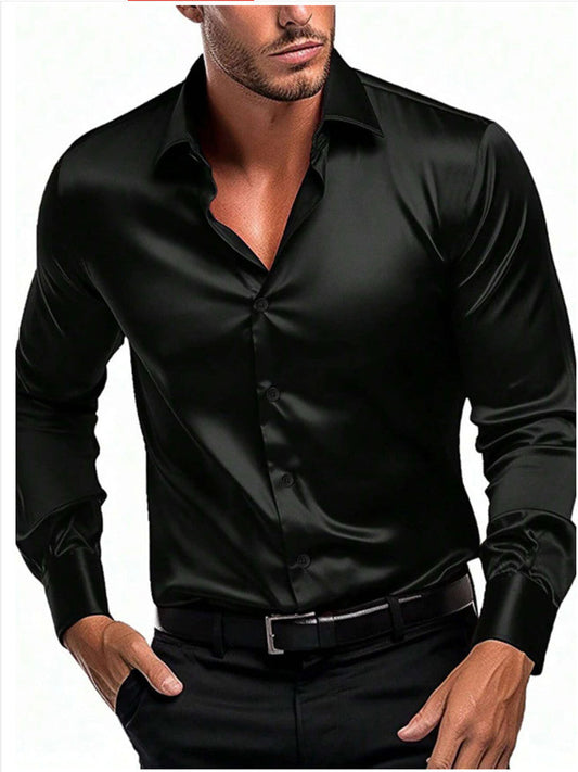 Brilla | Camisa negra atemporal para hombre