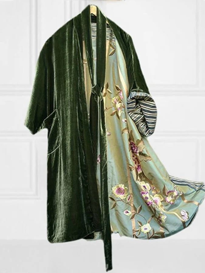 Out-Shine | Satin Digital Floral Size Cardigan Pajamas