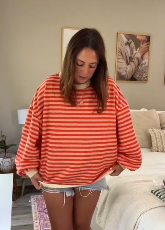 Brilla con luz propia | Suéter oversize a rayas para mujer, cómodo