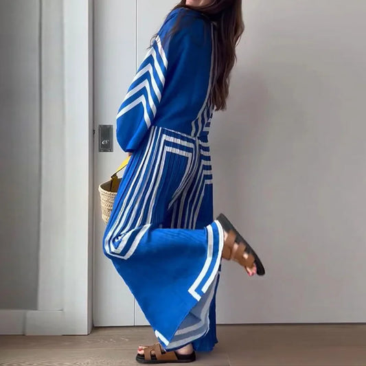 Out-Shine | Women's Two-Piece Loose Boho Set Blue