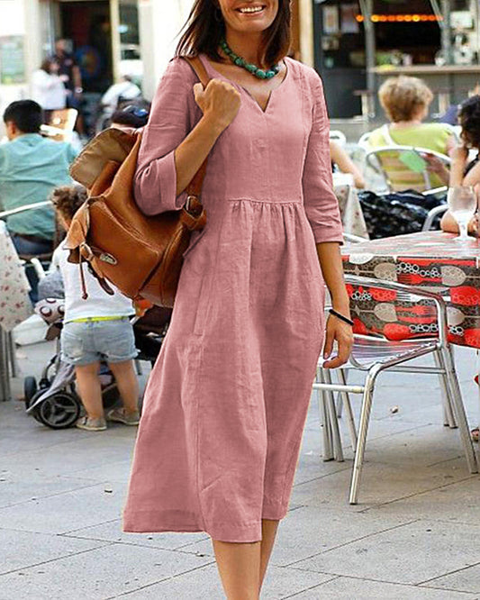 Deslumbra | Vestido túnica de lino negro