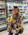 Out-Shine | Lined Jacket With Floral Pattern