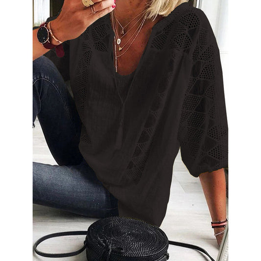 Brilla con luz propia | Blusa túnica informal de algodón y lino para mujer