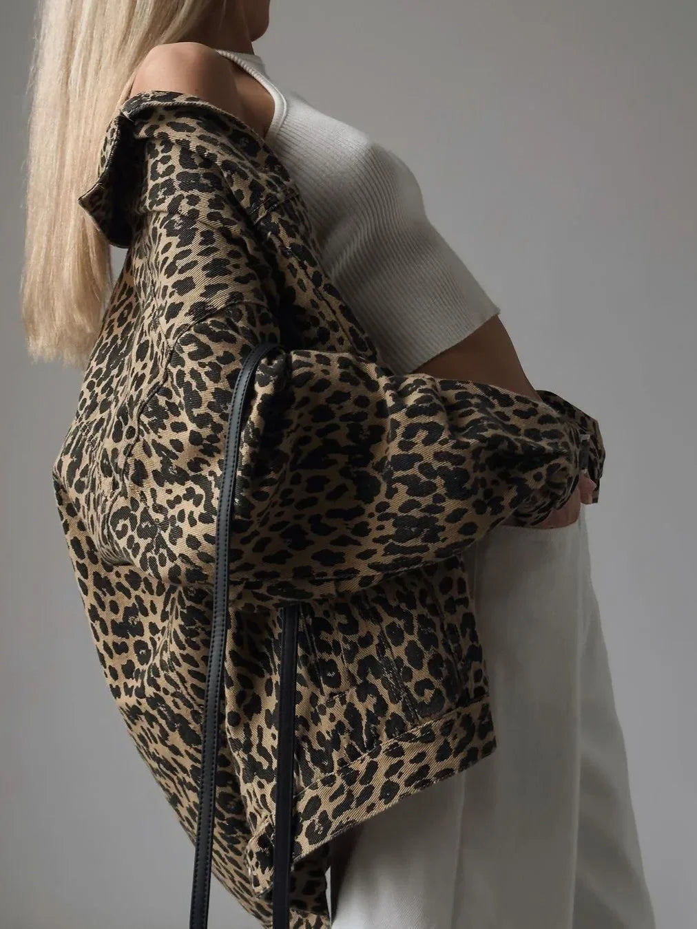 Out-Shine | Leopard Print Denim Jacket