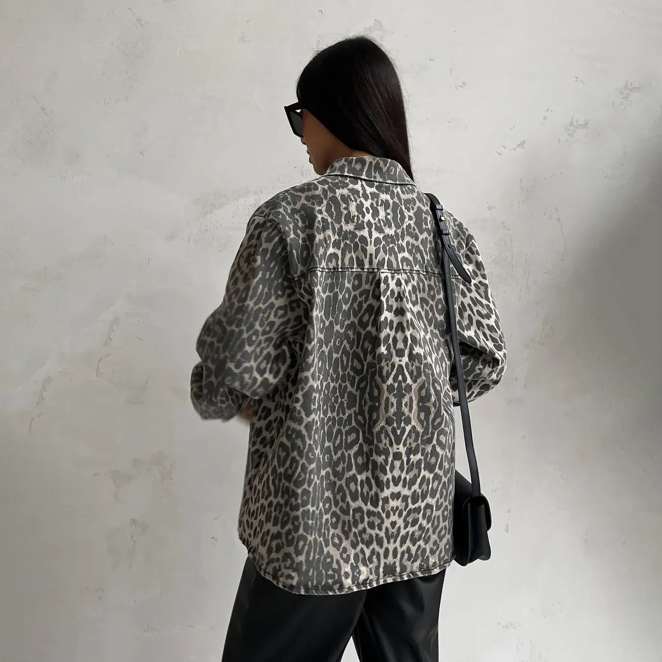 Out-Shine | Leopard Print Denim Jacket