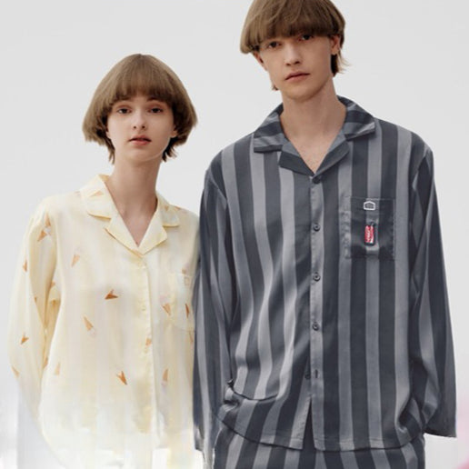 Out-Shine | Men's and Women's Ice Silk Pajamas Loungewear Set
