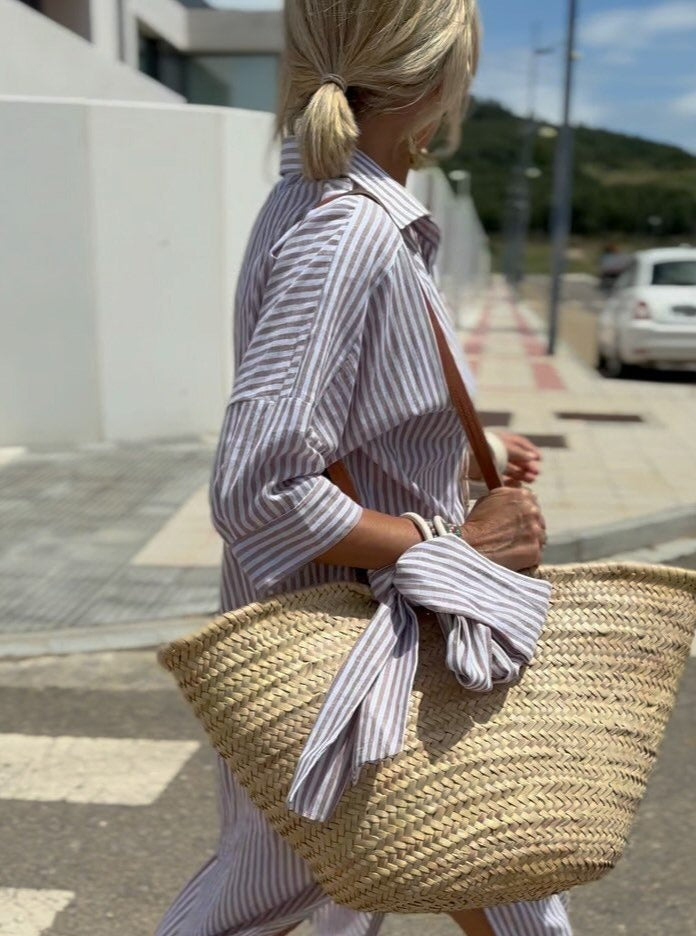 Out-Shine | Classic Striped Shirt Dress