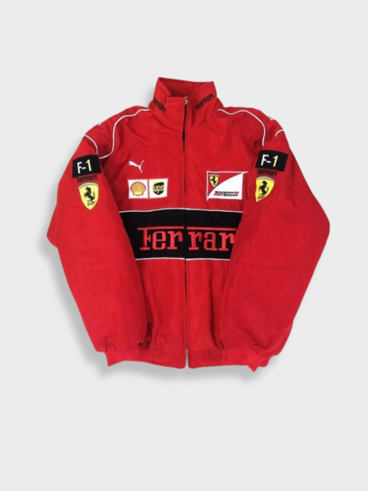 Brille con luz propia | Chaqueta de competición Ferrari vintage para hombre y mujer