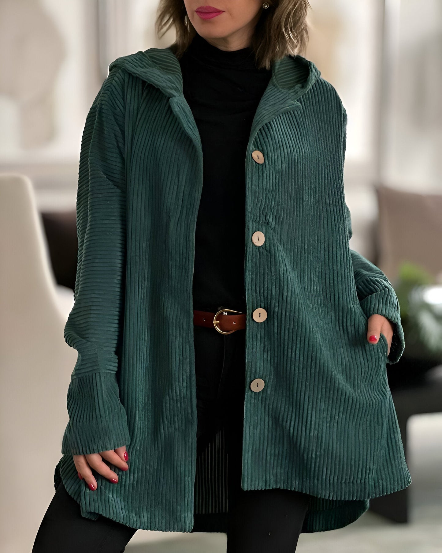 Out-Shine | Corduroy Casual Hooded Jacket