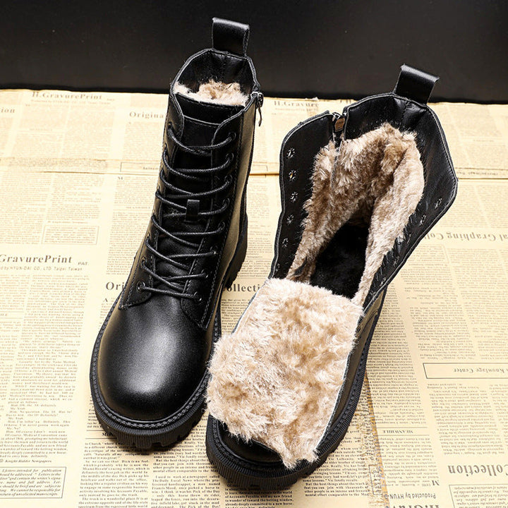 Deslumbra | Botas de invierno de lujo para mujer, de piel negra