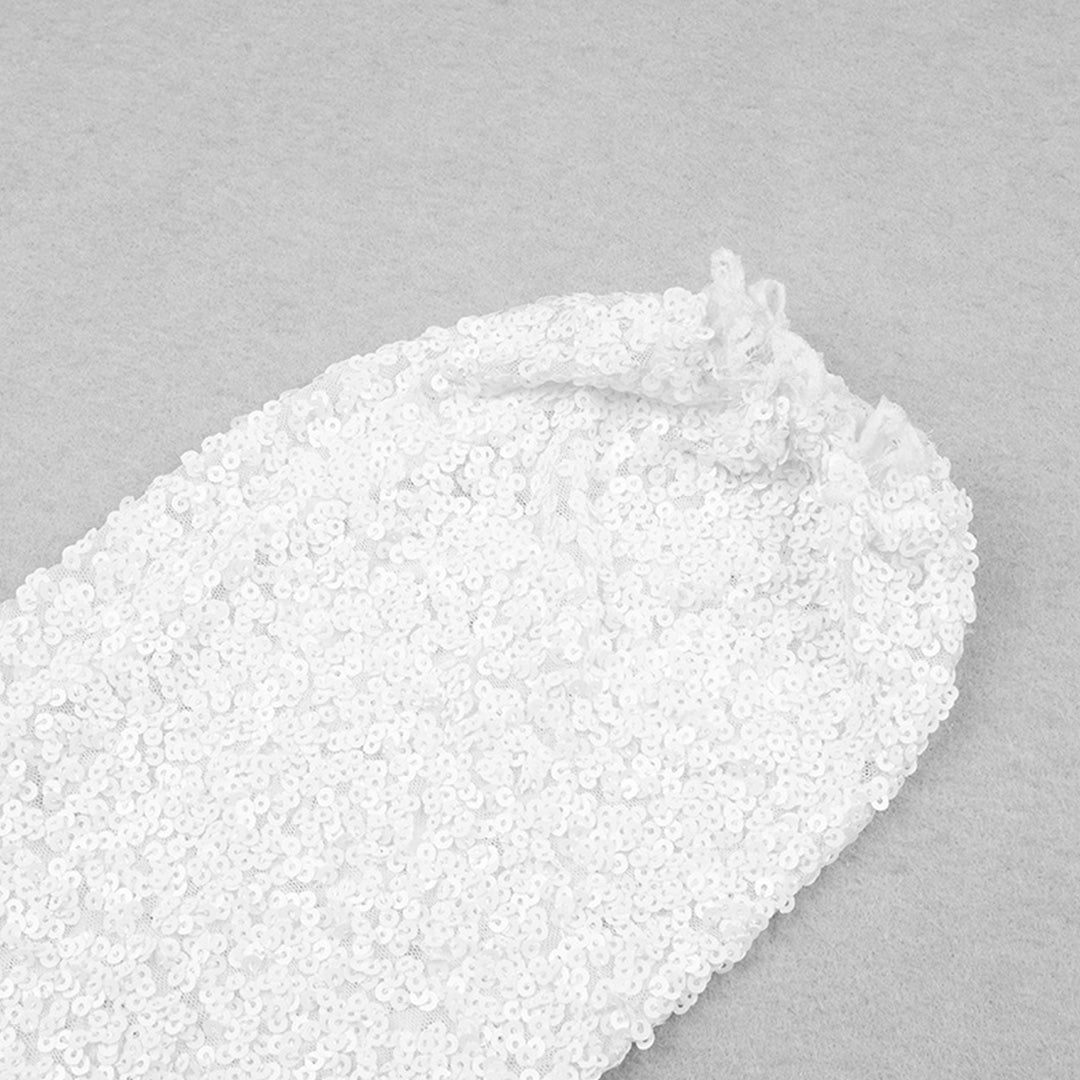 Deslumbra | Minivestido de noche con mangas largas y lentejuelas brillantes