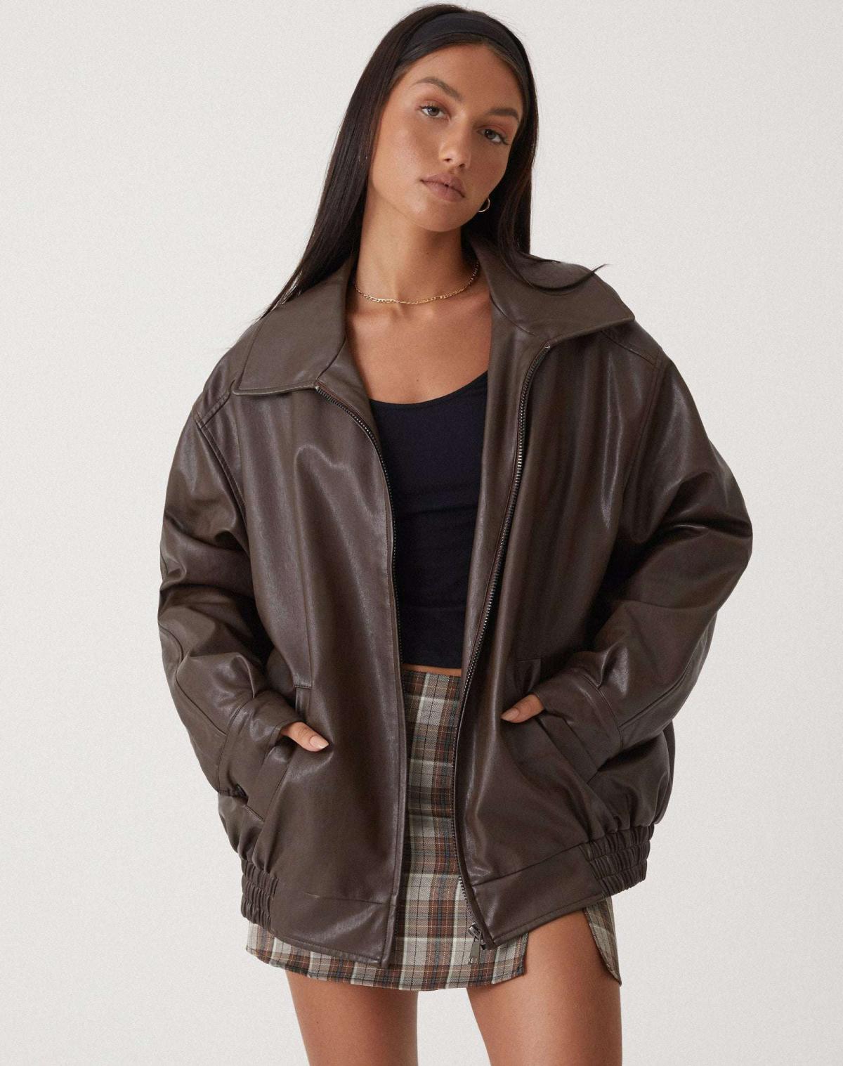 Out-Shine | Oversized leather jacket