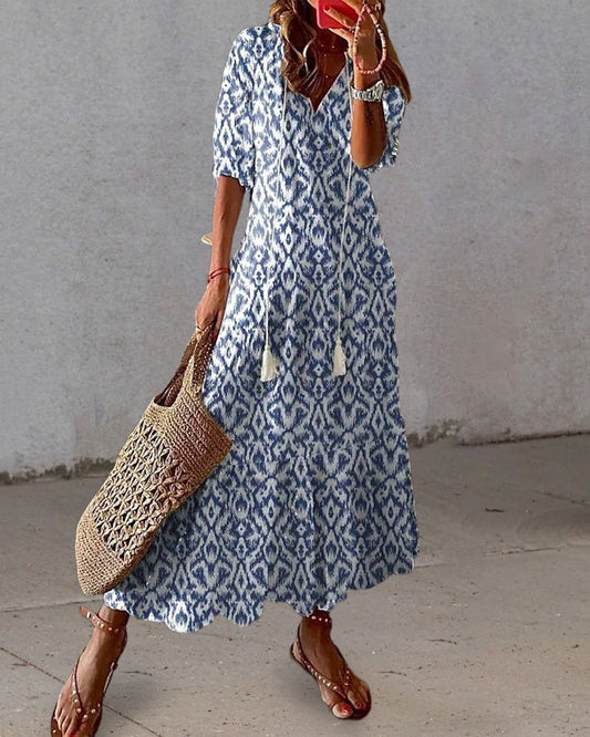 Out-Shine | Stylish Printed Long Dress For Women