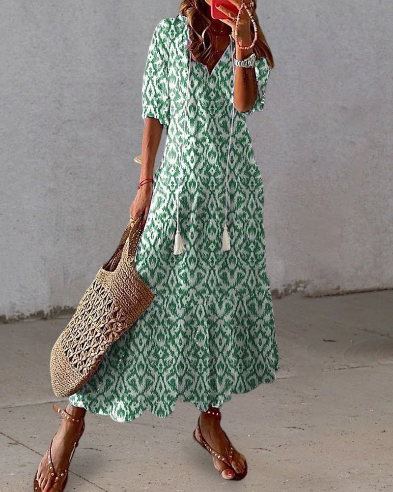 Out-Shine | Stylish Printed Long Dress For Women