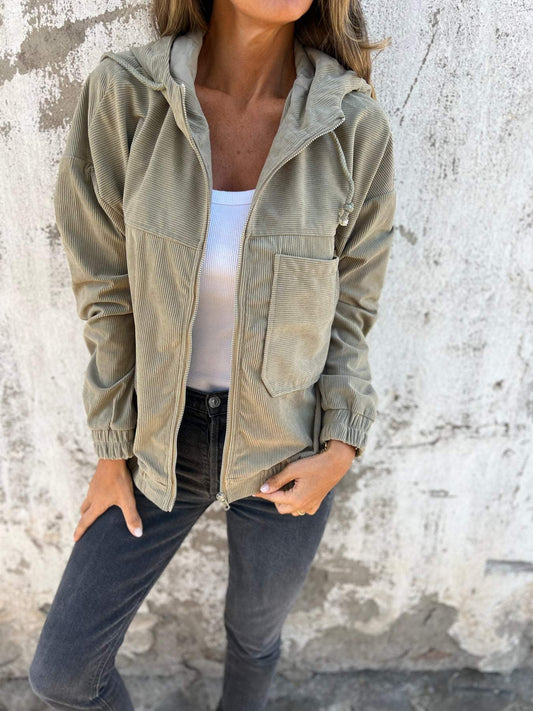 Out-Shine | Stylish Corduroy Jacket with Zipper