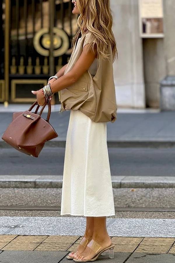 Deslumbra | Chaleco informal holgado sin mangas con bolsillos