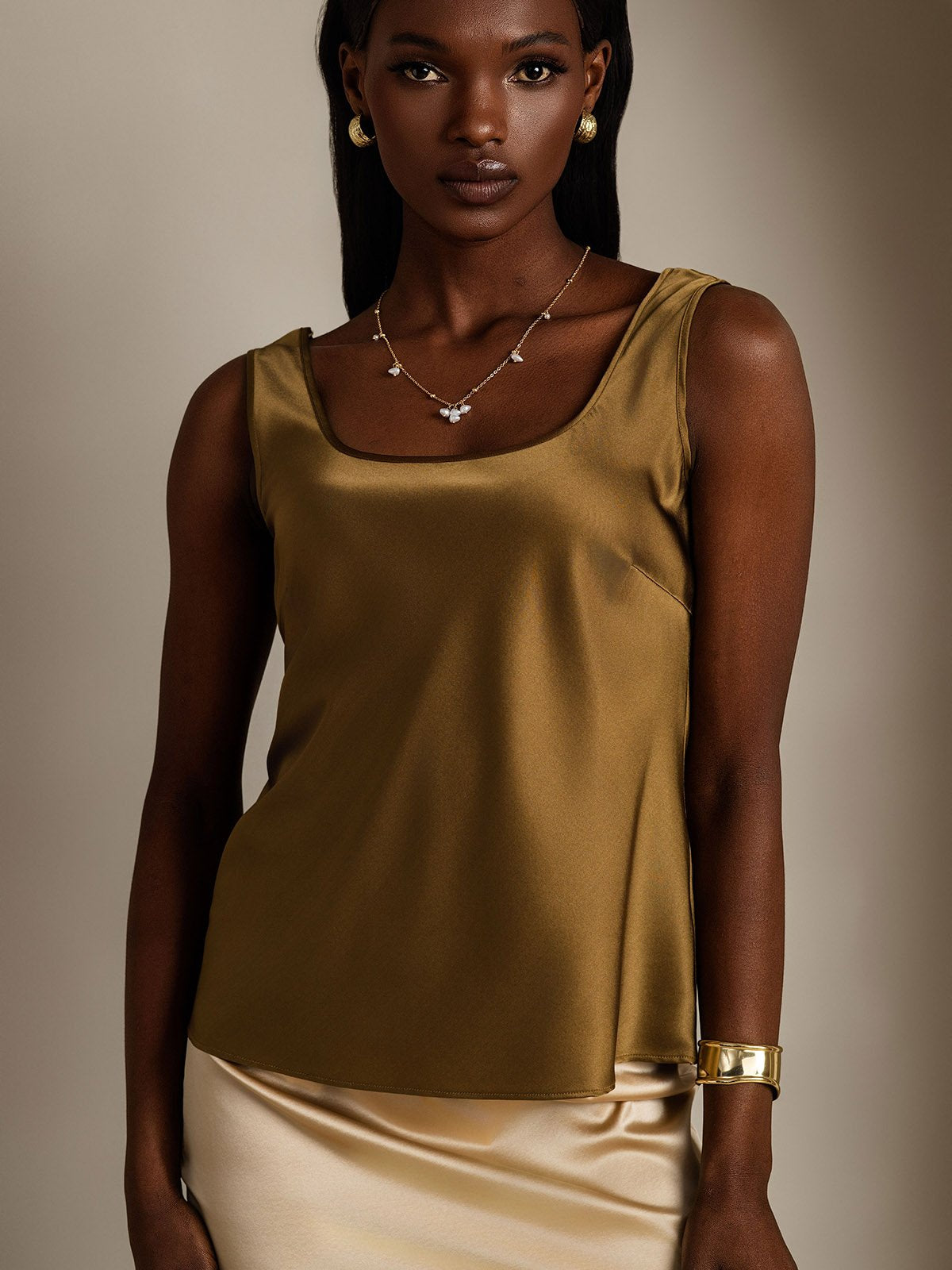 Out-Shine | Silk Scoop-Neck Tank Top