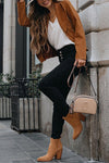 Out-Shine | Up Pocketed Faux Suede Moto Jacket