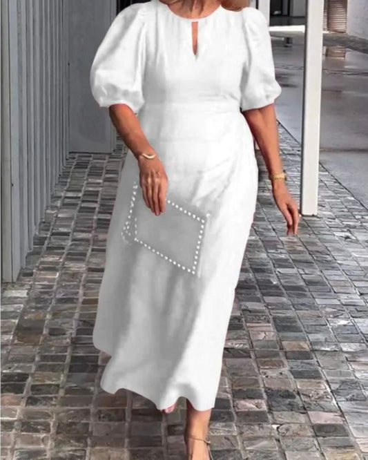 Deslumbra | Vestido de algodón y lino de Elegant Essence 