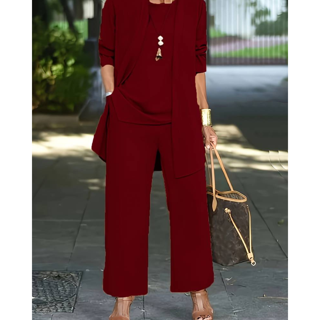 Out-Shine | Women's Long 3 Piece Cardigan Set Long Sleeves