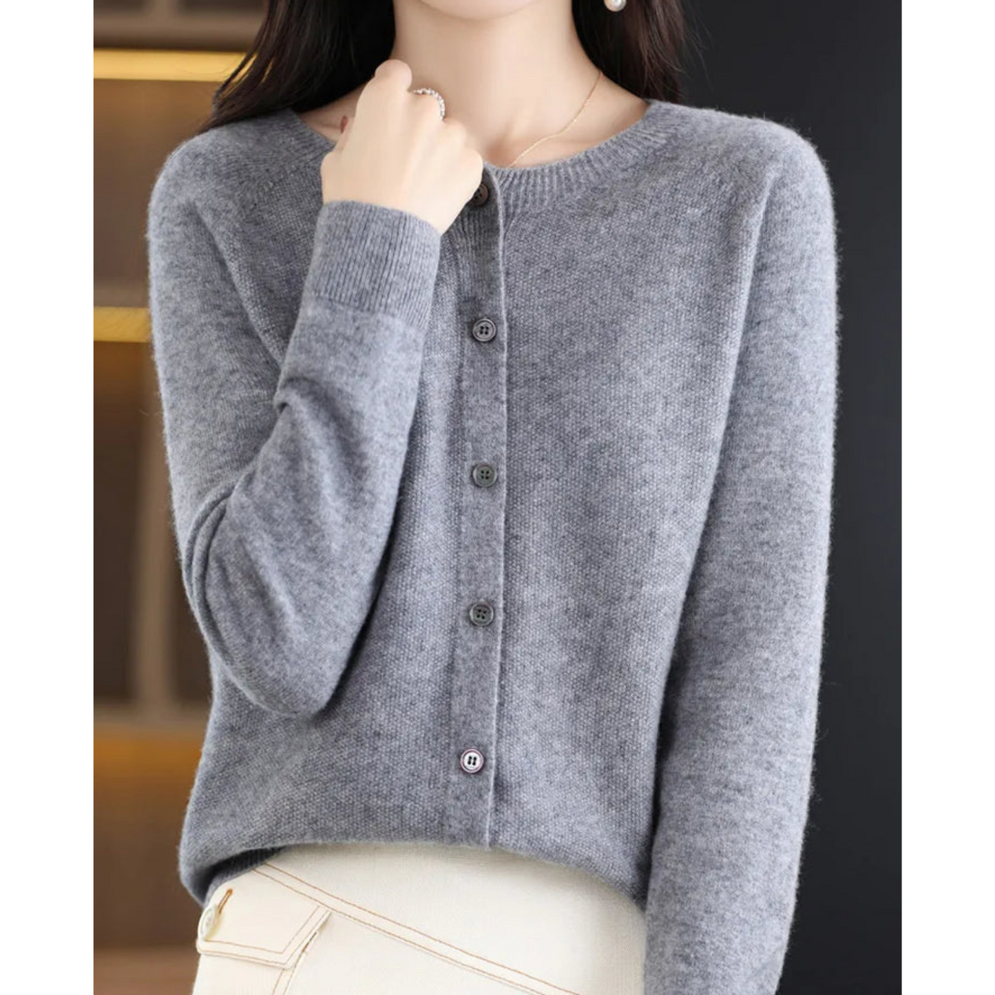 Out-Shine | Ladies Roundneck Cardigan Sweater