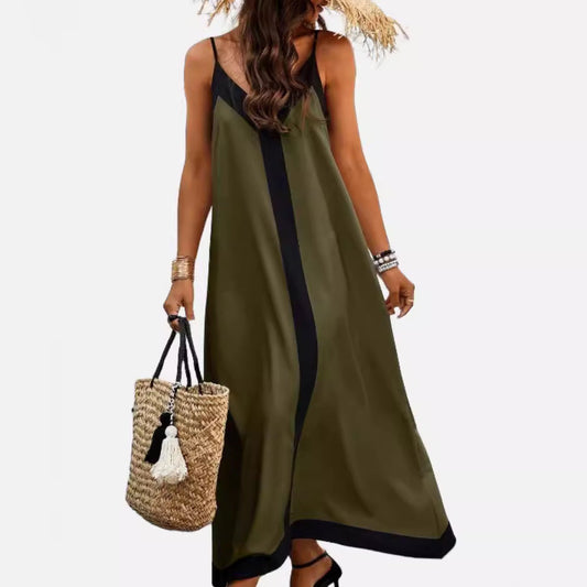 Deslumbra | Vestido minimalista informal a rayas y bloques de color