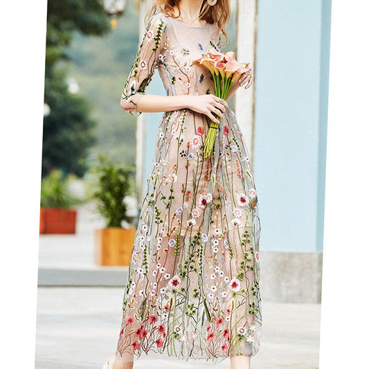 Out-Shine | Boho Floral Mesh Dress Set