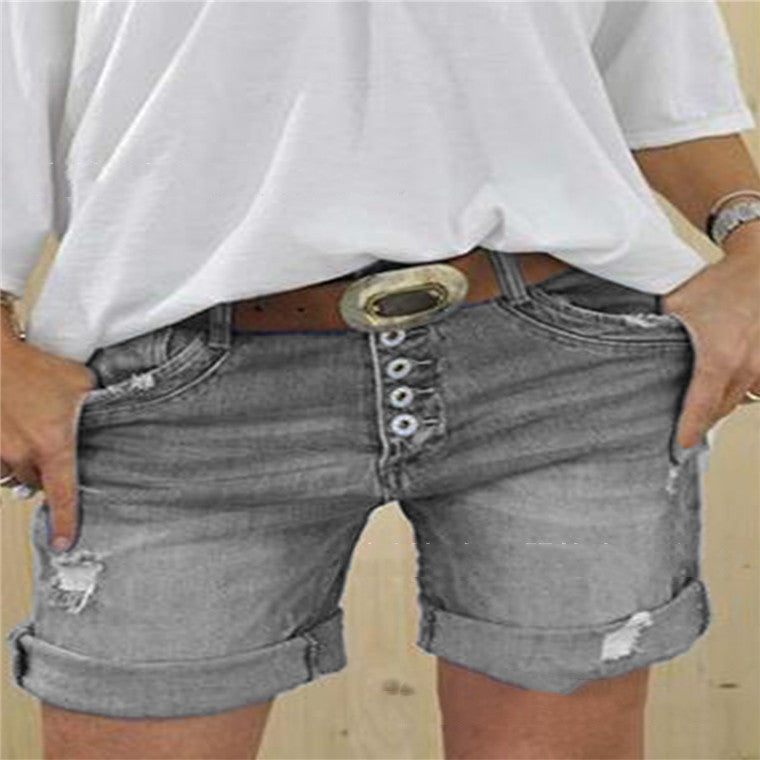 Brilla con luz propia | Shorts vaqueros rasgados para mujer 