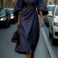 Out-Shine | Black dress with sleeves and belt