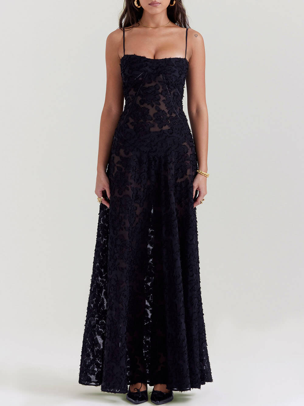 Out-Shine | Bloom Floral Lace Back Maxi Dress