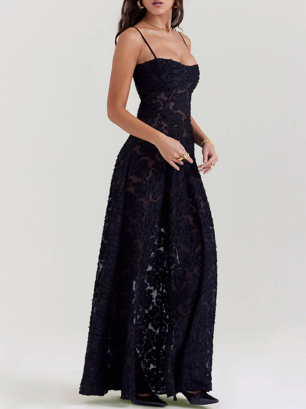 Out-Shine | Bloom Floral Lace Back Maxi Dress