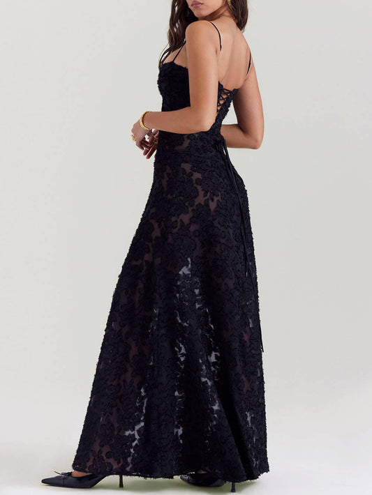 Out-Shine | Bloom Floral Lace Back Maxi Dress