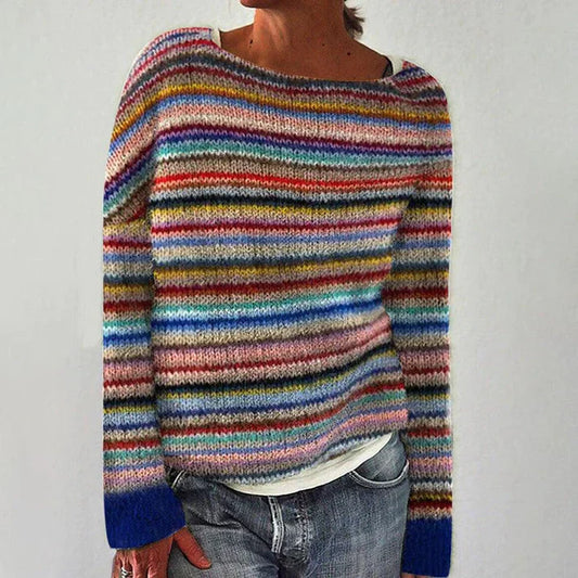 Out Shine | Elegant Striped Long Sleeve Sweater