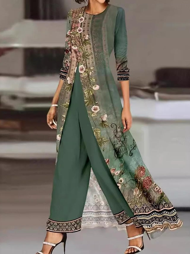 Out-Shine | Stylish Green Two-Piece Set for Women