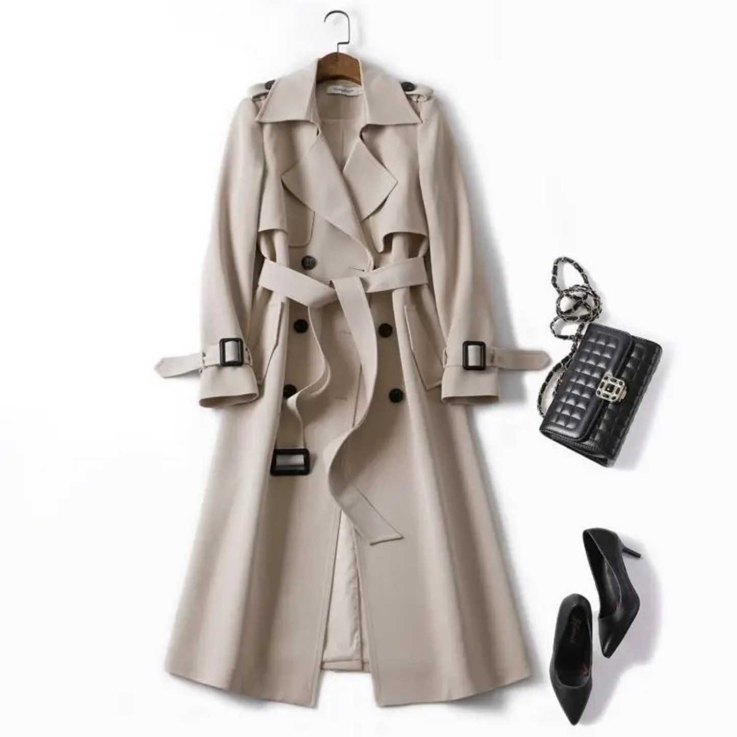 Out-Shine | Long Trench Coat With Belt