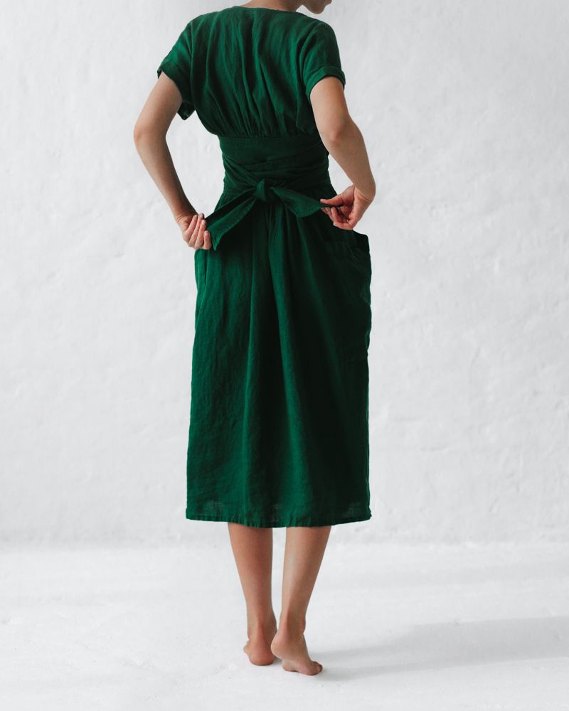 Deslumbra | Vestido cruzado de lino y algodón