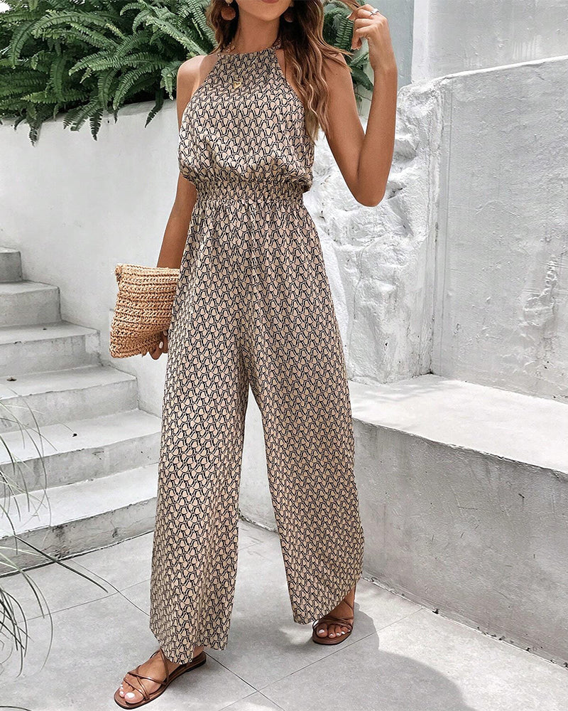 Out-Shine | Sleeveless jumpsuit with hanging collar